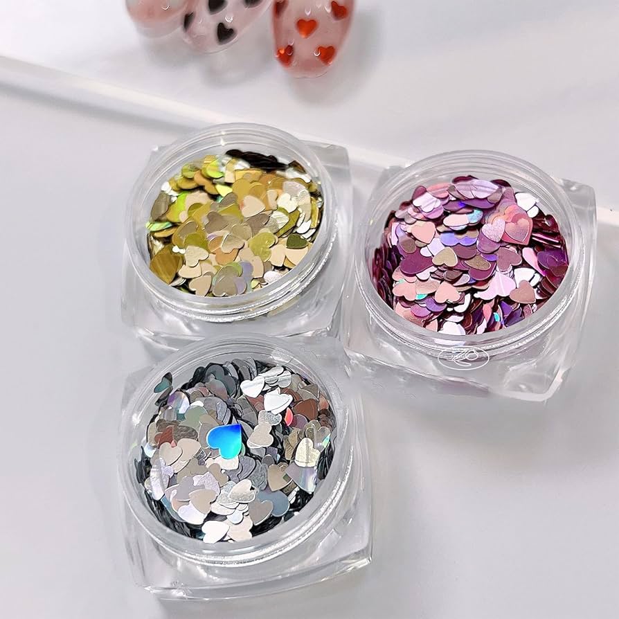 Amazon.co.jp: ネイル ハート型 6個セット ホログラム ネイル